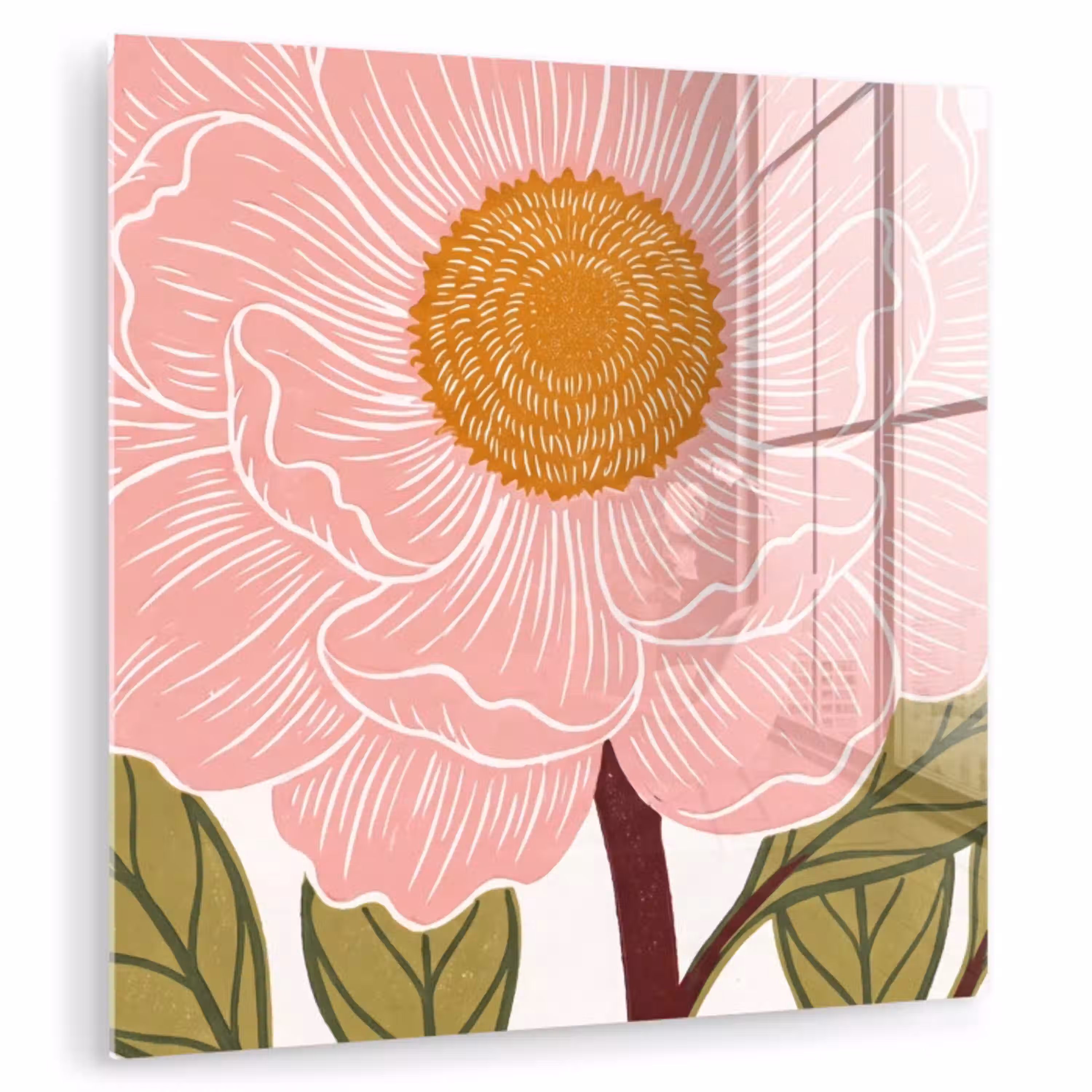 Bloemen - Roze - Illustratie plexiglas 5mm klein -zzzproduct_nieuw