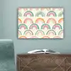 Regenboog - Zachte tinten - Strepen - Stippen canvas 2cm klein -sfeer4