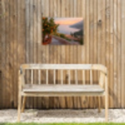 Middelandse zee - Sinaasappel - Heuvels - Zee Tuinposter op houten frame 2 cm dik klein -sfeer4