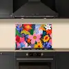 Kleurrijk - Bloemen - Abstract - Stippen keuken achterwand spatscherm klein -sfeer1