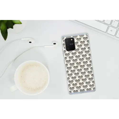 Polka - Stippen - Wit - Zwart Telefoonhoesje Samsung Galaxy S10 Lite klein 364 -oordopS10Lite