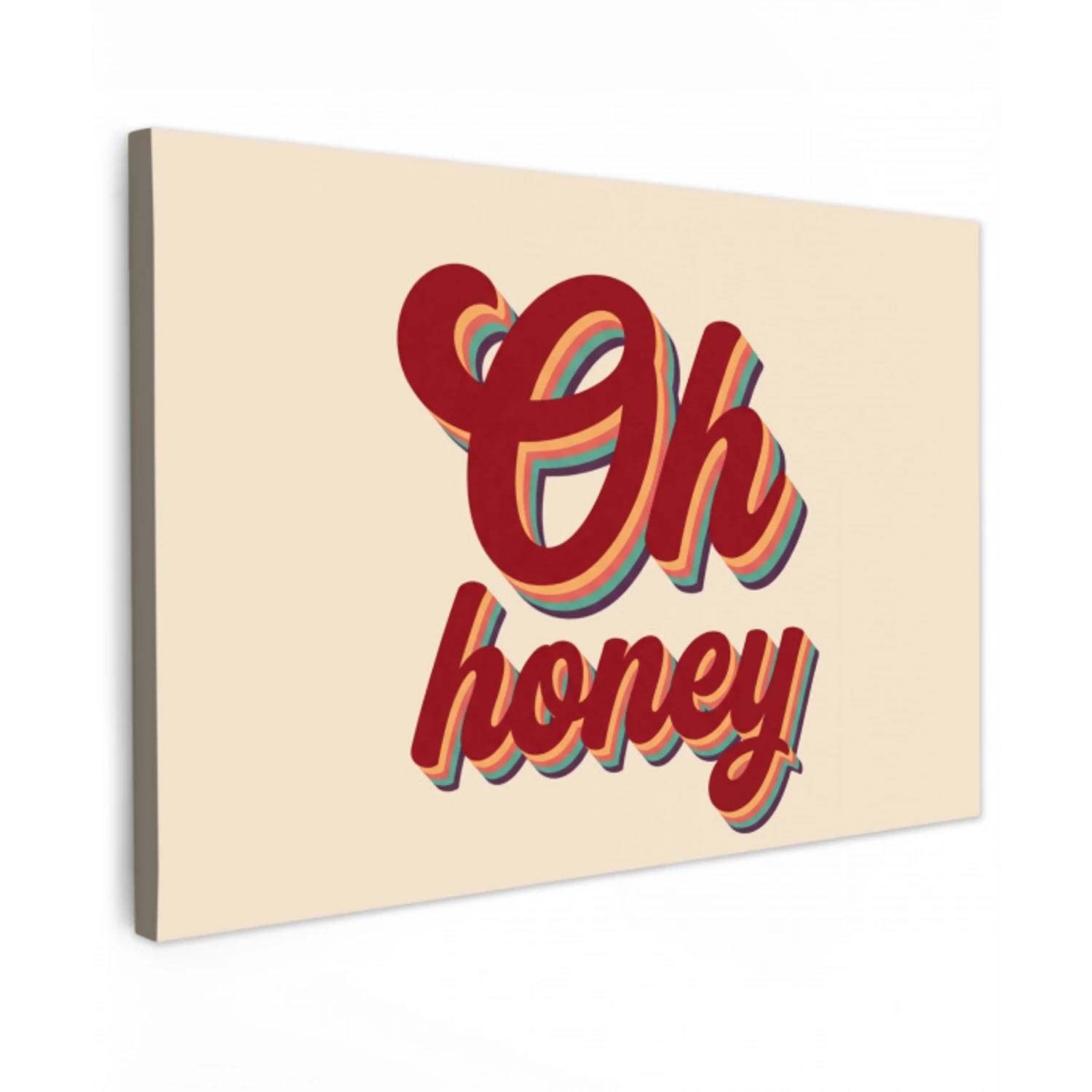 Oh honey - Rood - Schaduw canvas 2cm klein -z3d