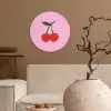 Kersen - Roze - Illustratie Wandcirkel kunststof plaat 5mm dik klein -sfeer1