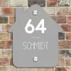 Effen lichtgrijs - Modern Naambord Huisje klein -sfeer6