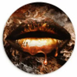 Goud - Lippen - Kunst - Goud - Luxe - Abstract Wandcirkel kunststof plaat 5mm dik klein -3d