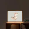 Dino  - Bloemen - Blauw Light Box met batterij (Wandlamp kind) middel -sfeer1_kind