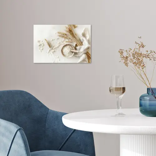 Bloem - Hout - Tarwe poster papier klein -sfeer3