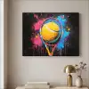 Graffiti - Tennis - Sport - Racket Textielframe zwart klein -sfeer2