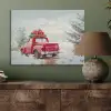 Auto - Rood - Cadeaus - Winter - Sneeuw - Kerst PET vilt klein -sfeer2