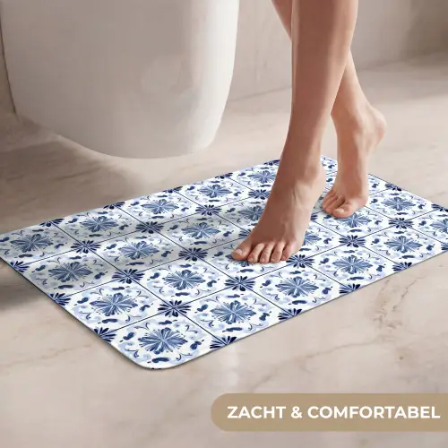 Patroon - Tegel - Blauw WCmat klein 1009 -USP_ZachtNL