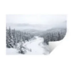 Rivier - Bevroren - Landschap - Winter Muursticker klein -3d
