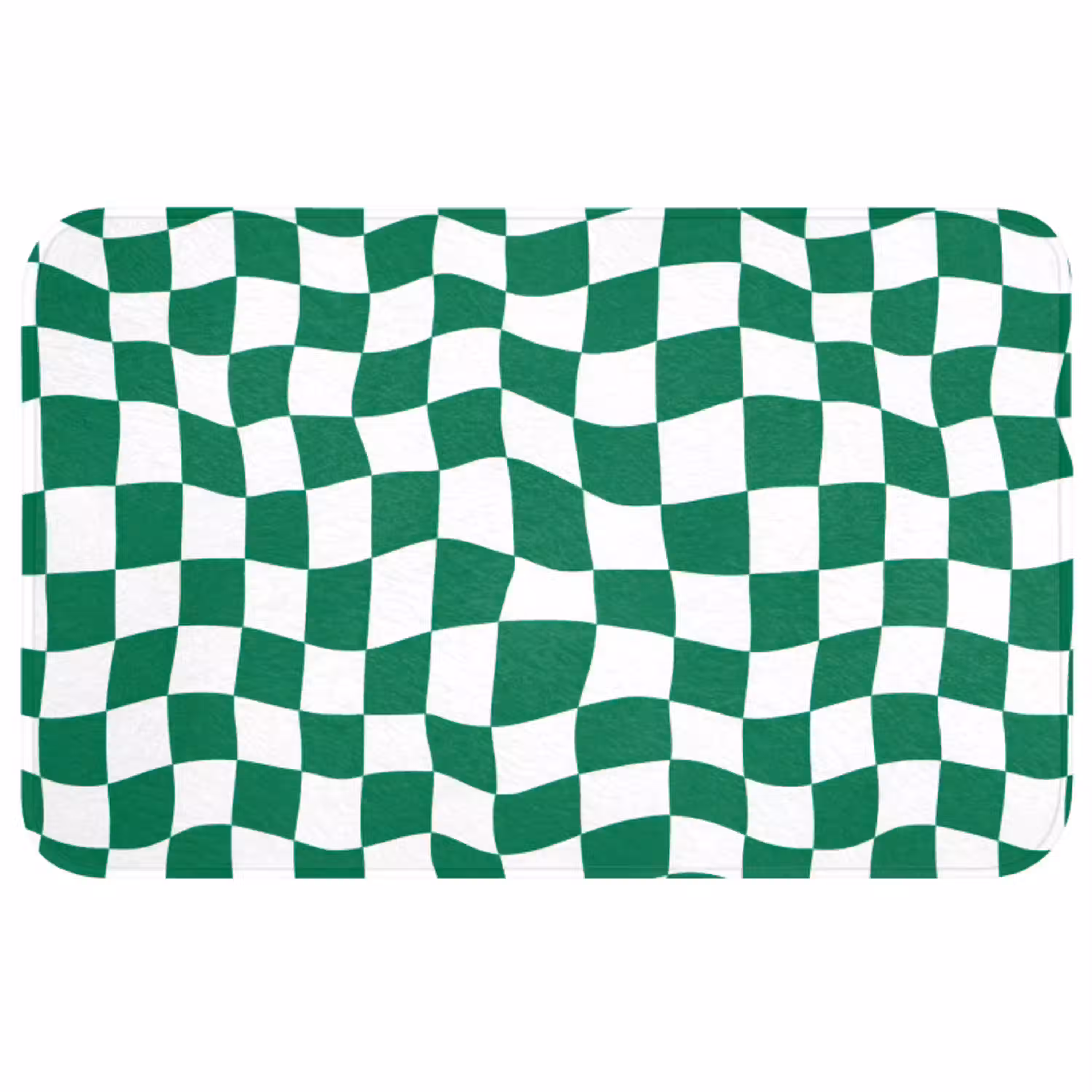 Schaakbord - Golvend - Groen Badmat middel 997 -3d