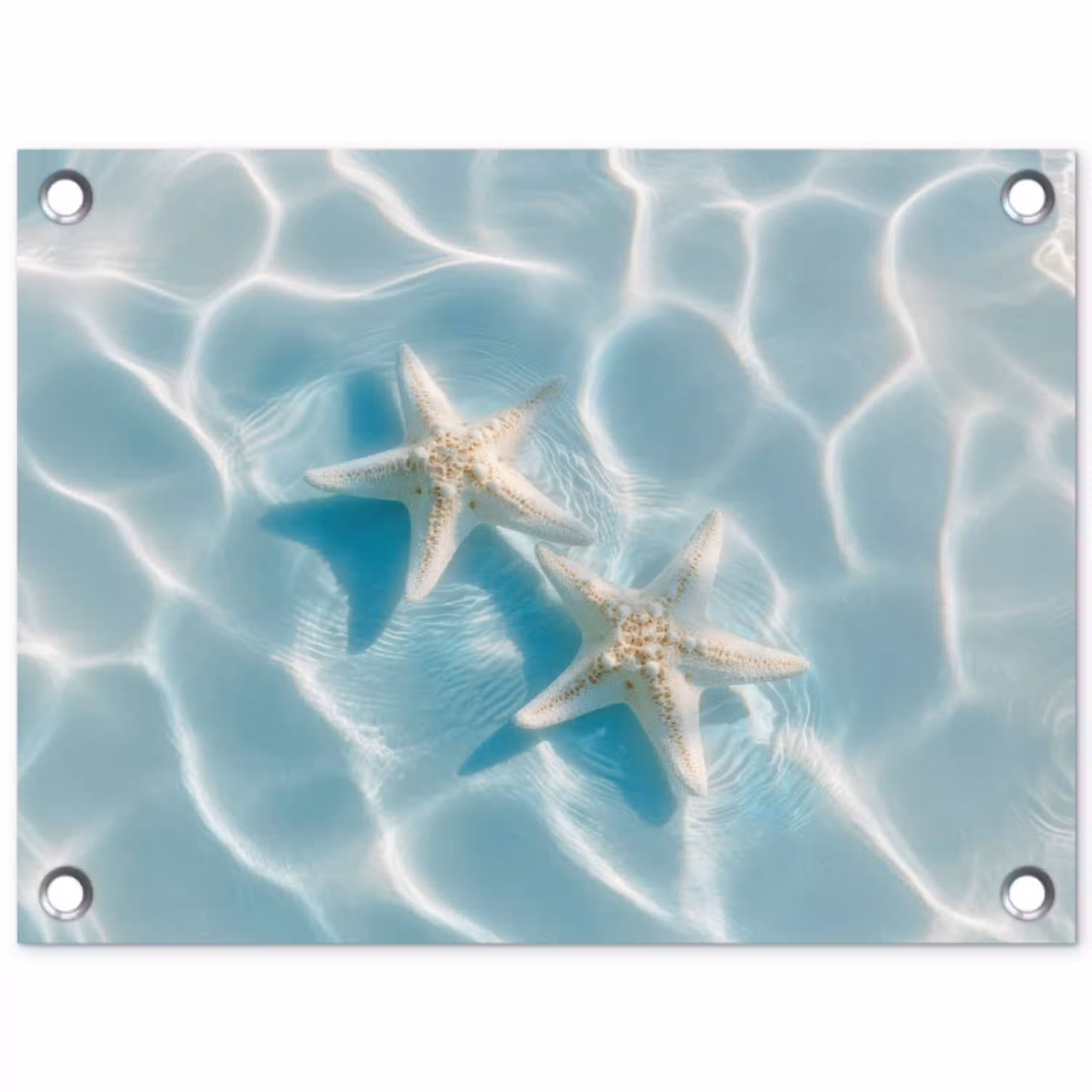 Zeesterren - Golvend water - Rustgevend tuinposter los doek klein -3d