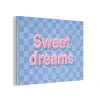 Sweet dreams - Vierkanten - Roze - Blauw PET vilt klein -3d