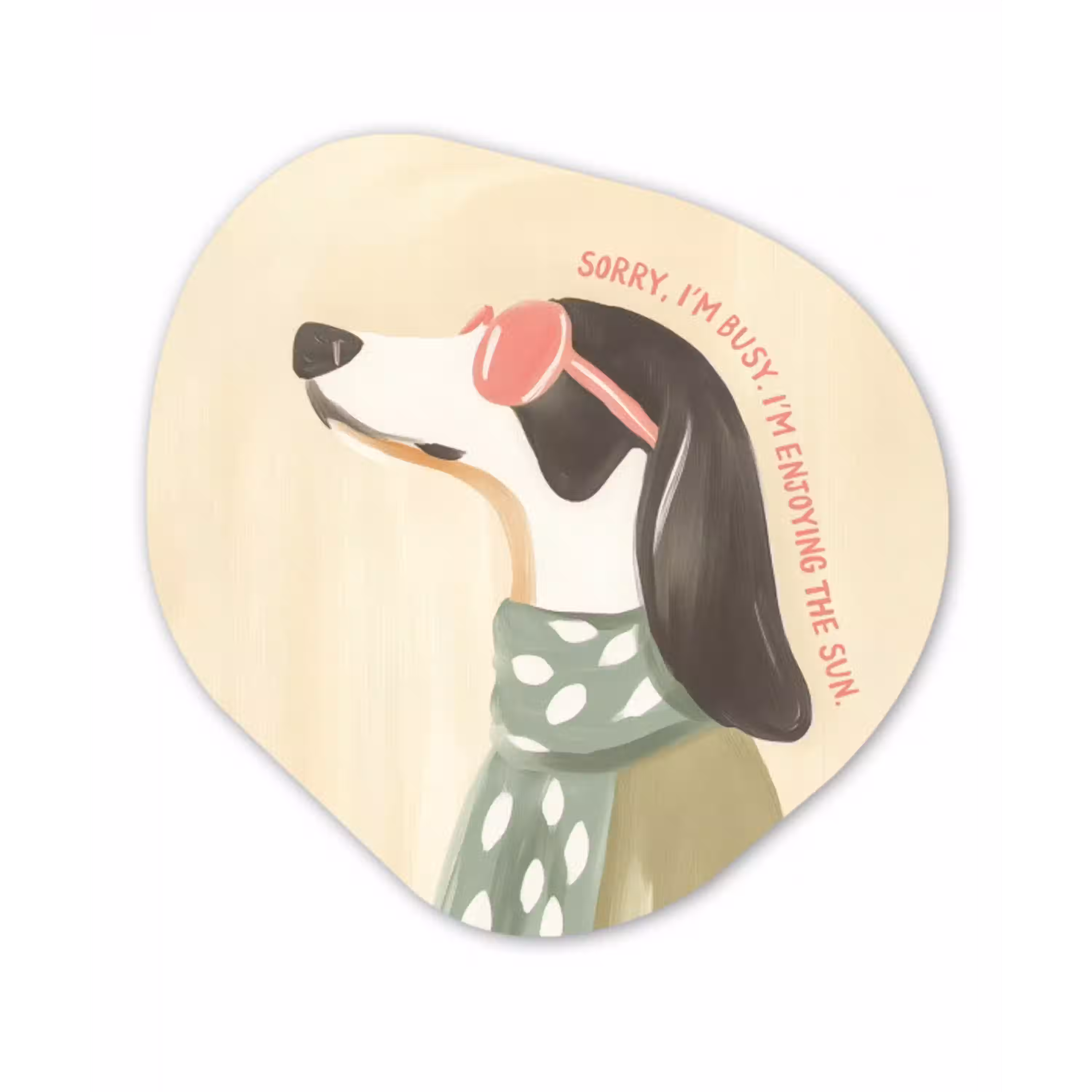 Quote - Hond - Zonnebril Wandcirkel Organisch Aluminium middel -3d