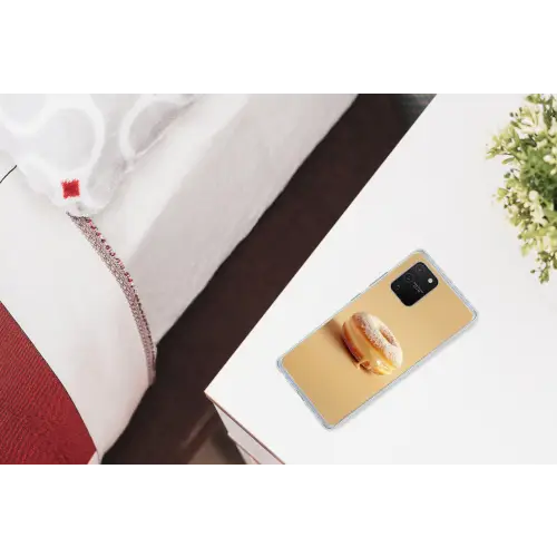 Donut - Romig - Poedersuiker - Beige Telefoonhoesje Samsung Galaxy S10 Lite klein -kamerS10Lite