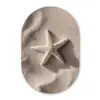 Strand - Zeester - Zand - Beige Wandcirkel Ovaal Glas middel -3d