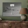 Basketbalpaal - Landschap - Zand - Wit PET vilt klein -sfeer2