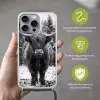 Schotse hooglander - Zwart - Wit - Sneeuwvlokken Hoesje iPhone 16 Pro Max met koord klein -sfeer2_NL