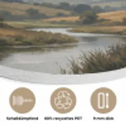 Eenden - Rivier - Landschap - Vlucht - Nostalgisch Akoestische PET Vilt - Rond klein -closeup_DE