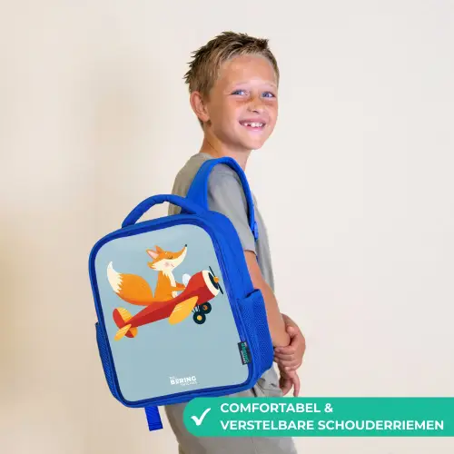 Vos - Vliegtuig -  Vliegen Kinderrugzak - Blauw middel -sfeer3_NL