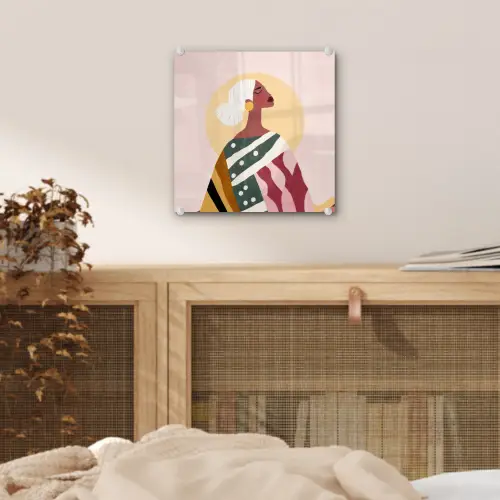 Vrouw - Zon - Kleurrijk plexiglas 5mm klein -sfeer4