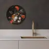 Stilleven met bloemen en een horloge KitchenYeah - Keuken - Wandcirkel Forex klein -sfeer1