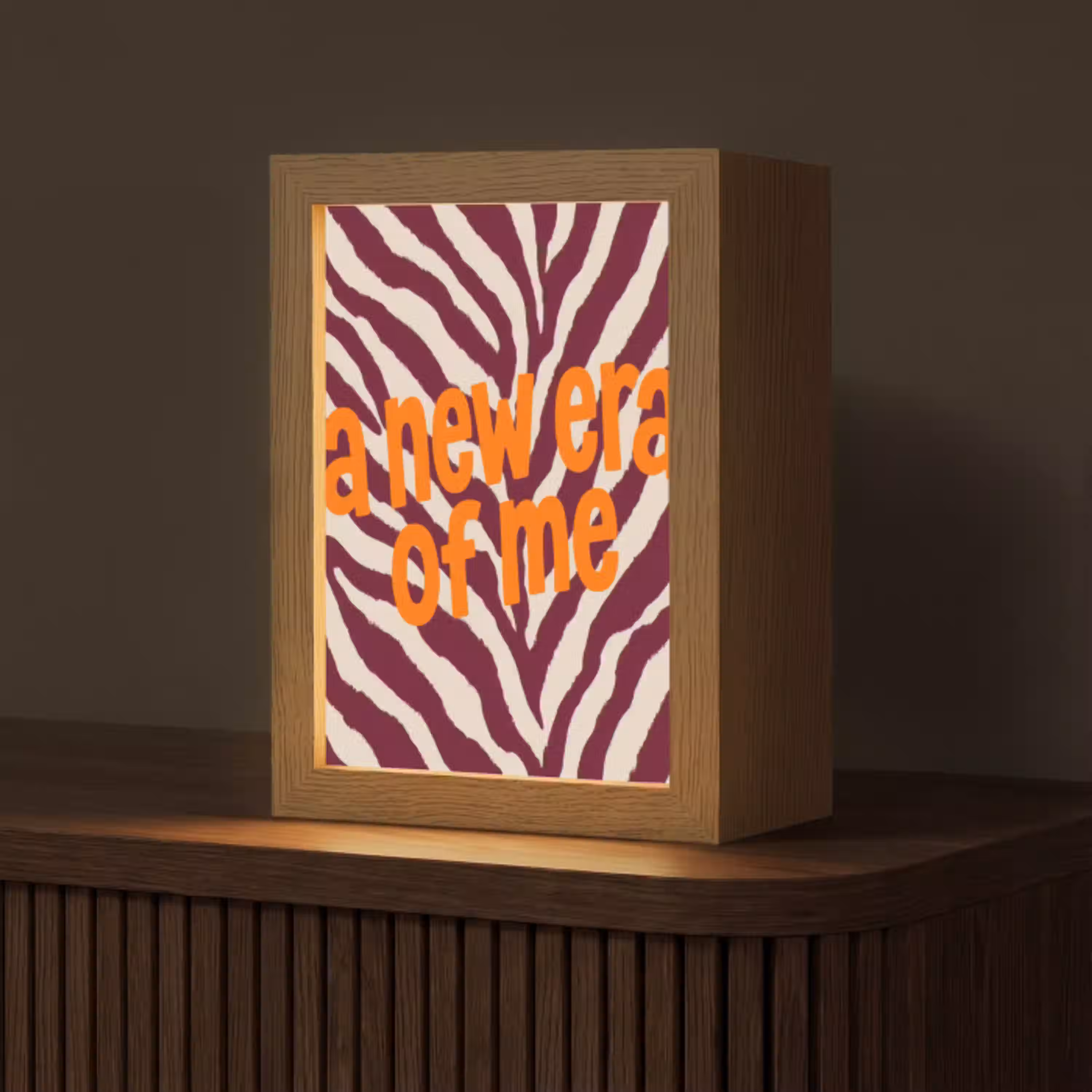 New era - Bordeaux - Zebraprint Light Box met kabel (Tafellamp) klein -z3d_website