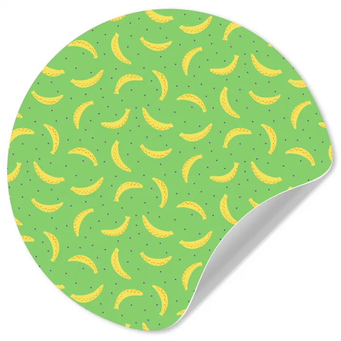 Groen - Geel - Bananen Wandcirkel behangsticker klein 186 -3d