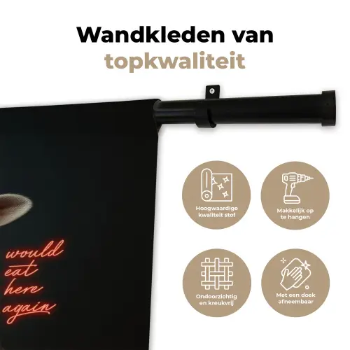 Schaap - Kokskleding - Neon - Quote Wandkleed katoen klein -sfeer2