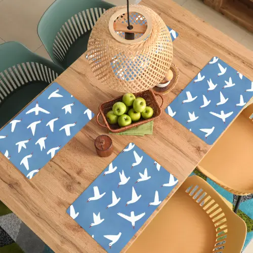 Vogels - Wit - Patroon Placemat vinyl groot -zzsfeer5_Kitchenyeah-website