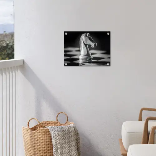 Paard - Hout - Schaalbord - Zwart tuinposter los doek klein -sfeer8
