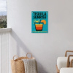 Illustratie - Tequila - Glas - Blauw tuinposter los doek klein -sfeer8