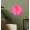 Palmbomen - Modern - Roze Wandcirkel kunststof plaat 5mm dik klein -sfeer3