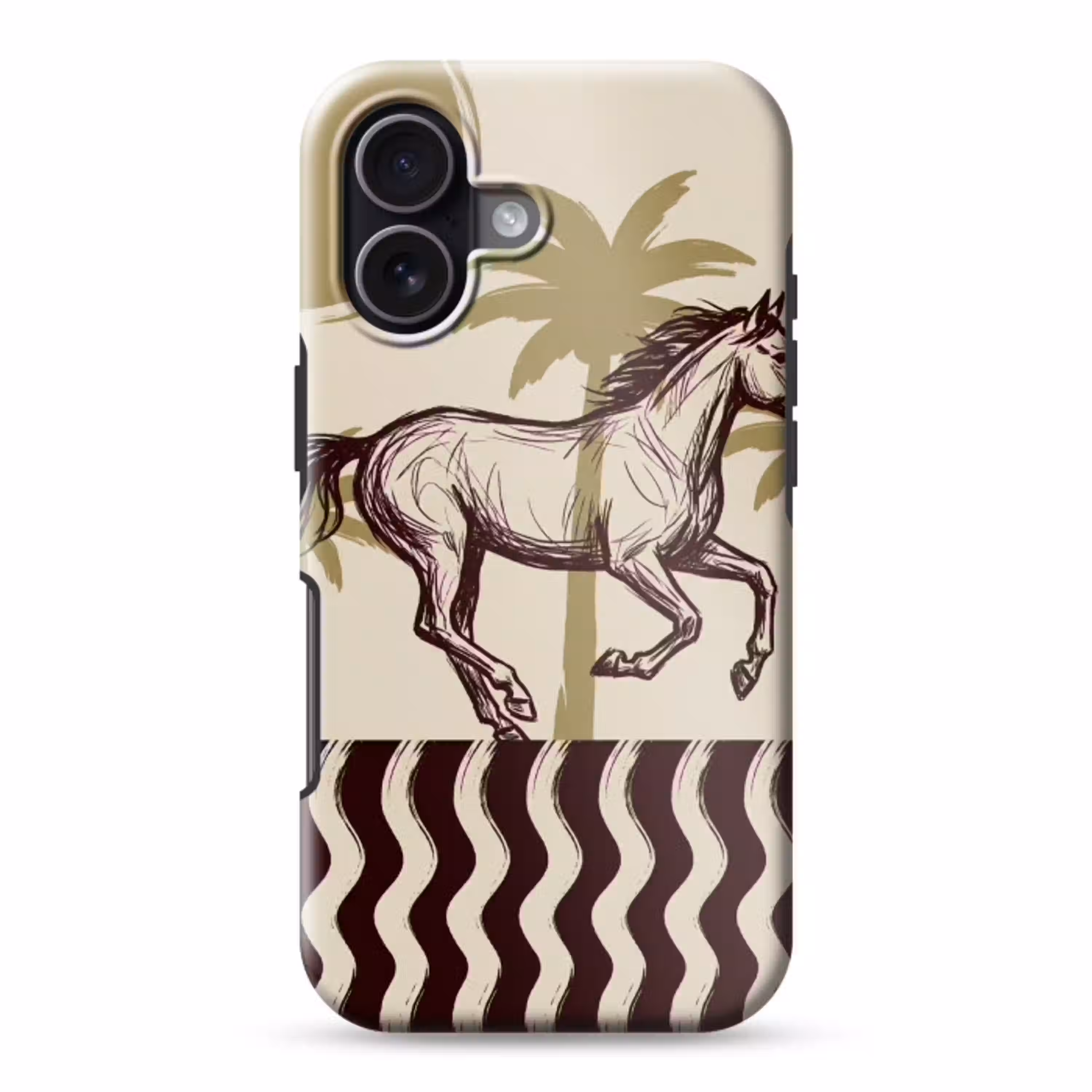 Paard - Galopperend - Woestijn - Illustratie Toughcase MagSafe Apple iPhone 17 klein -3d
