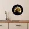 Croissant - Brood - Goud - Zwart KitchenYeah - Keuken - Wandcirkel Forex klein -sfeer3