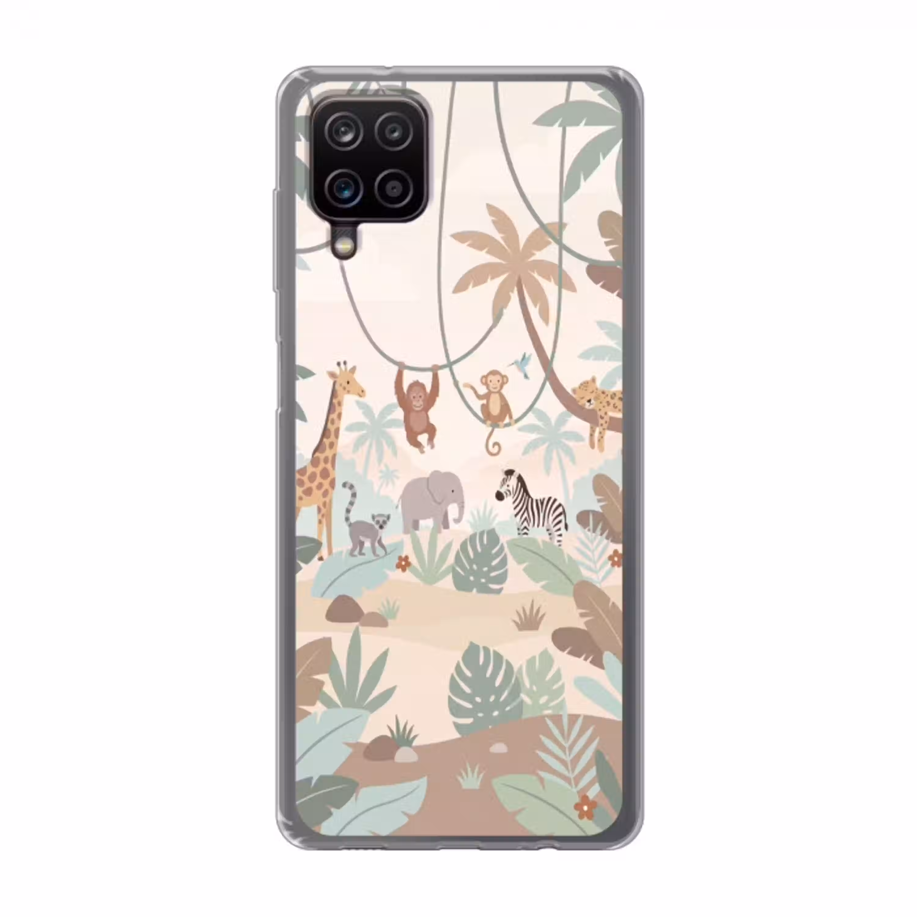 Jungle - Dieren - Groen Telefoonhoesje Samsung Galaxy A12 klein -3d
