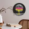Maan - Geel - Roze - Zwart Akoestische PET Vilt - Rond klein -sfeer3