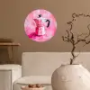 Roze - Verf - Coffee Wandcirkel behangsticker klein -sfeer1