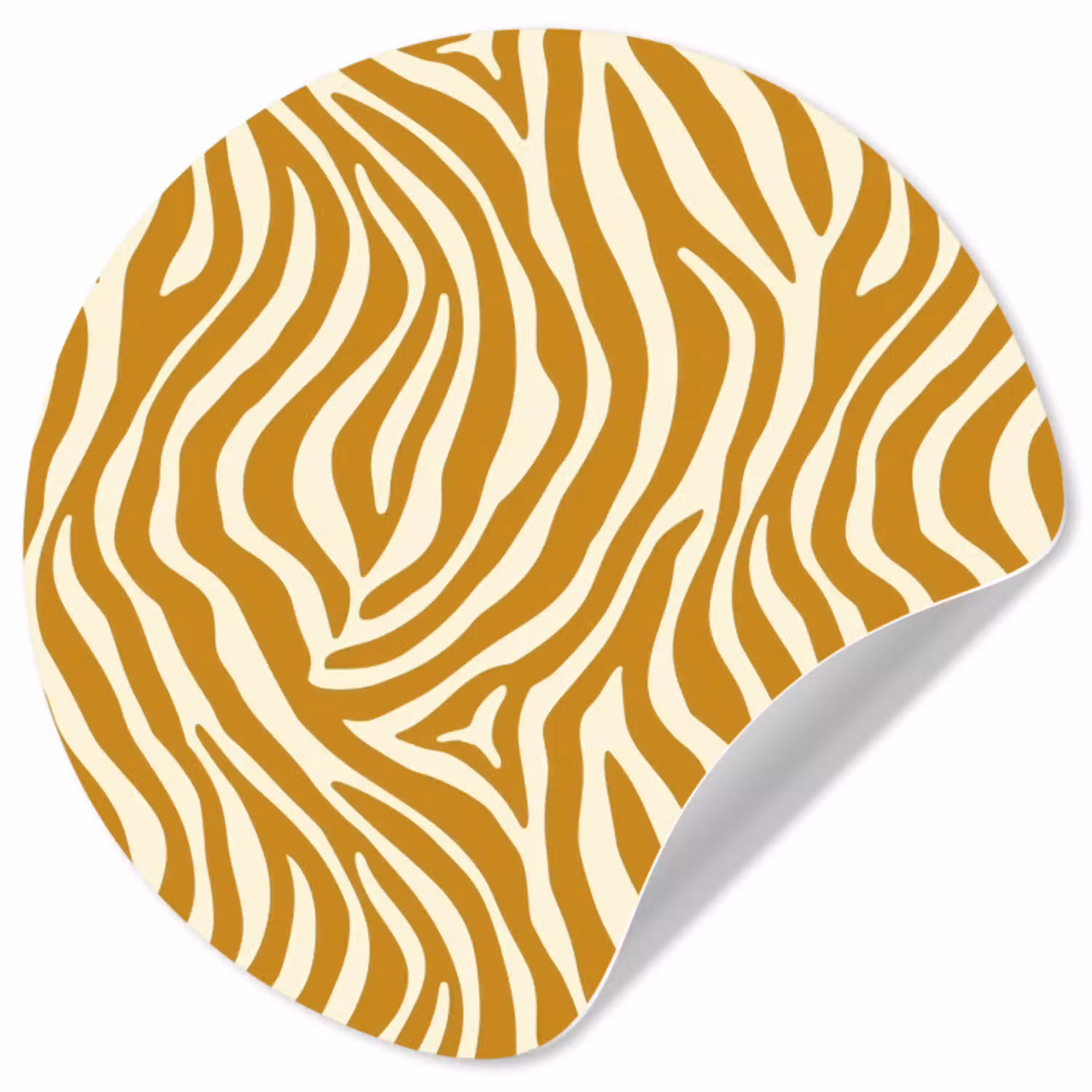 Zebra - Klassiek - Oker - Geel Wandcirkel behangsticker klein 186 -3d