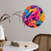 Abstract - Vormen - Kleurrijk Wandcirkel behangsticker klein -sfeer3