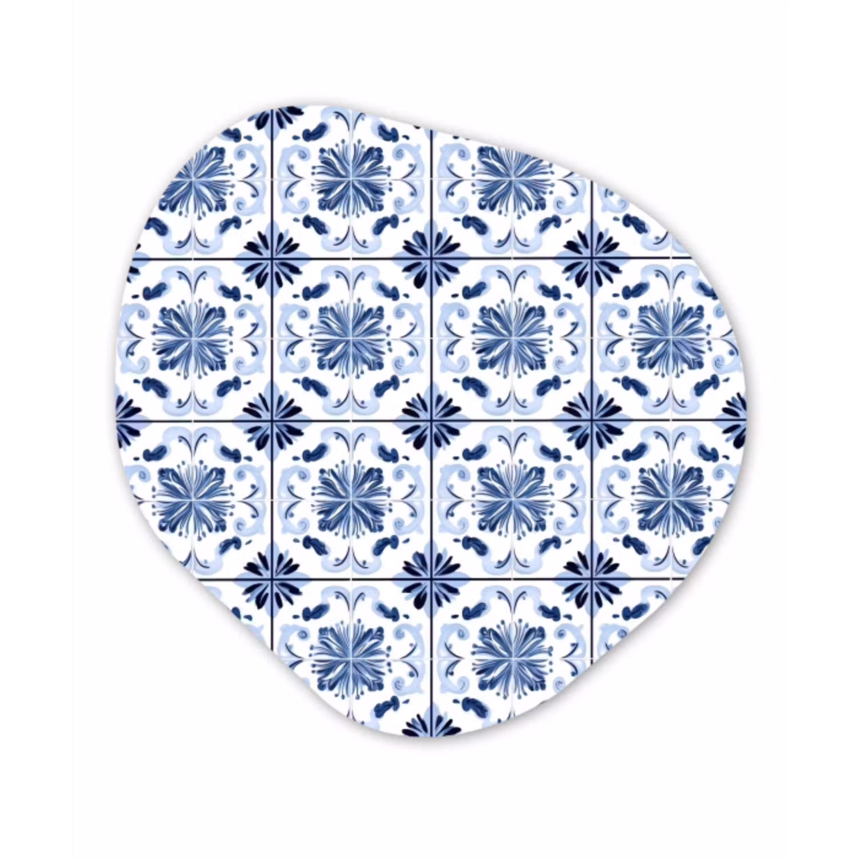 Patroon - Tegel - Blauw Wandcirkel Organisch Forex 3mm klein 629 -3d