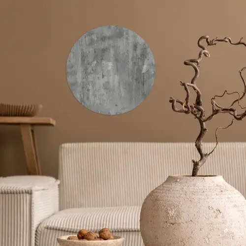 Roest - Beton - Patroon Wandcirkel behangsticker klein 186 -sfeer1