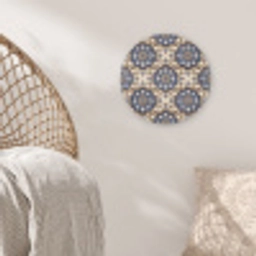 Floraal - Ornament - Blauw Akoestische PET Vilt - Rond klein 838 -sfeer4