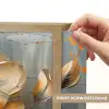 Bloemen - Goud - Kunst - Zwart - Modern Light Box met batterij (Wandlamp) middel -USP_websiteprintNL