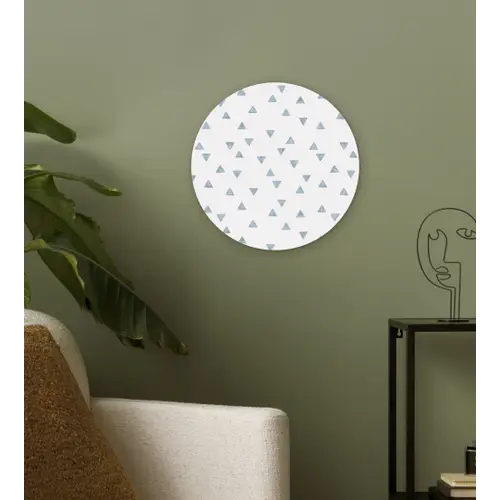 Blauw - Driehoek - Patroon Wandcirkel plexiglas klein 852 -sfeer3