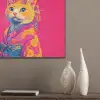 Kat - Kimono - Bloemen - Roze PET vilt klein -sfeer6_closeup