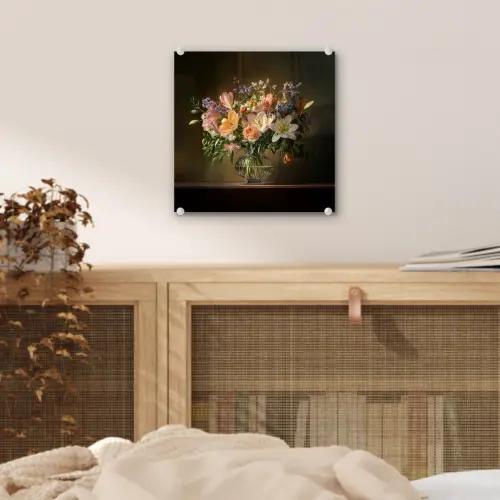 Glazen - Bloemen - Boeket - Kleuren plexiglas 5mm klein -sfeer4