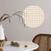 Plaid - Patroon - Vierkant - Beige Wandcirkel behangsticker klein 186 -sfeer3
