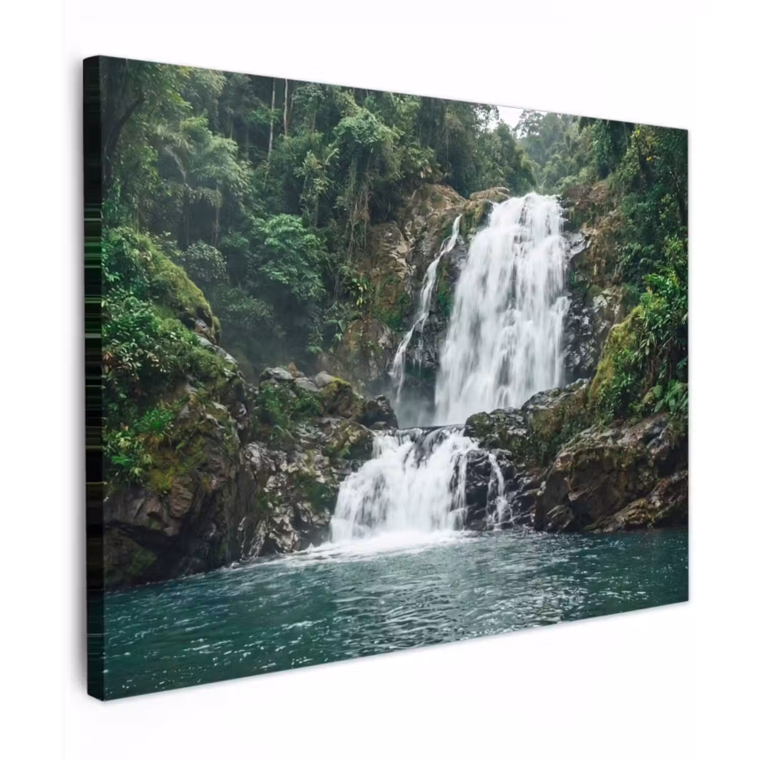 Canvas Print - Waterfall - Forest - Nature - Green